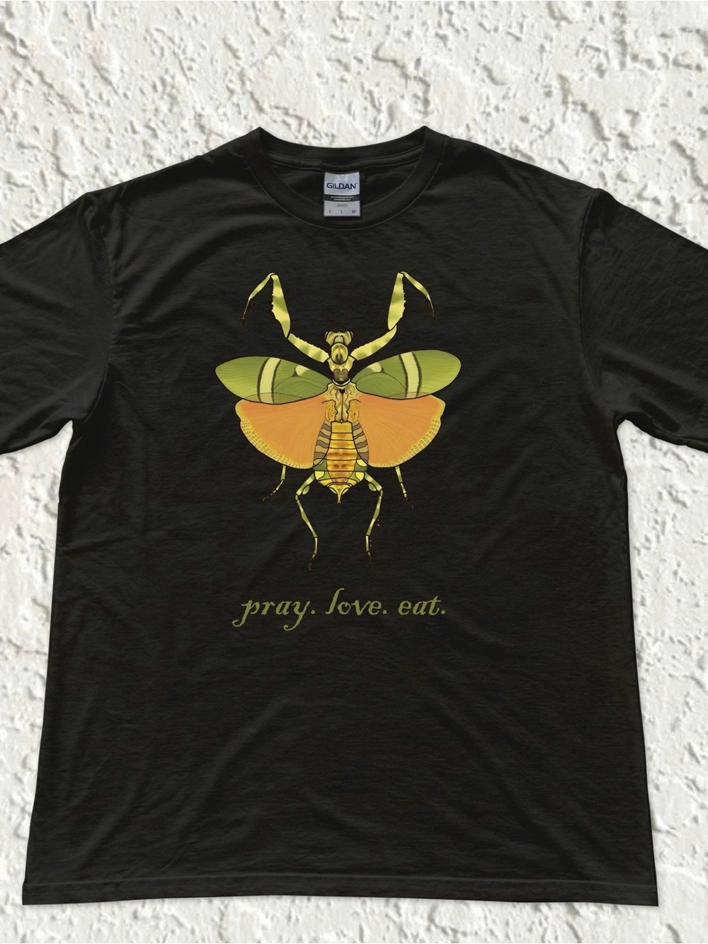 Pray Mantis Insect Graphic Gildan Black Tshirt Women